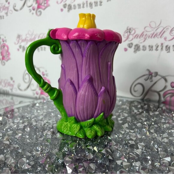 Tinker Bell cup flip top Peter Pan movie Purple and Green Decorative Figurine - Picture 7 of 9